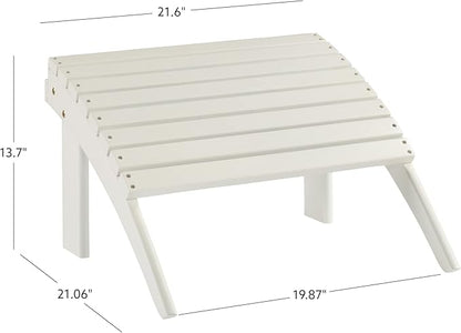 Linon Adirondack, White Ottoman,