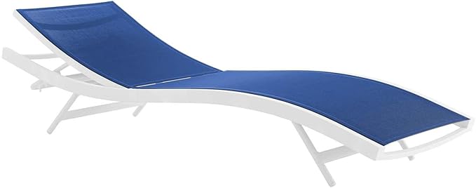 Modway Glimpse Outdoor Patio Mesh Chaise Lounge Set of 4 in White Navy