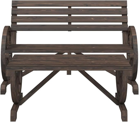 2-tig Garden Lounge Set Burnt Wood Outdoor Couch Solid Fir Wood Comfort Style for Outdoor Living Garden