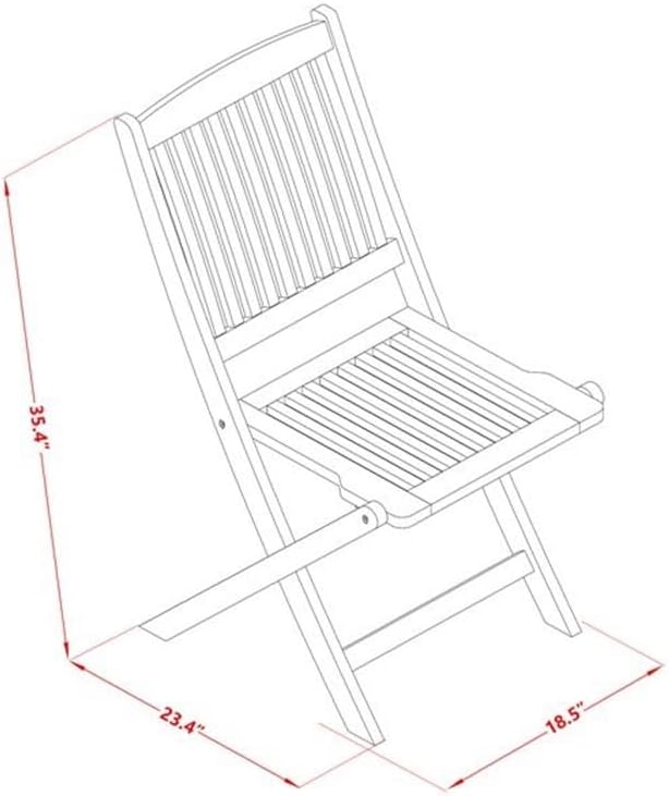 East West Furniture BCMCWNA Cameron Foldable Patio Dining Chairs - Acacia Wood, Set of 2, Natural Oil