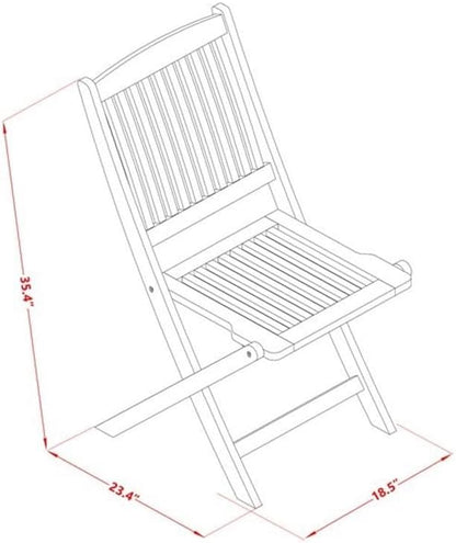 East West Furniture BCMCWNA Cameron Foldable Patio Dining Chairs - Acacia Wood, Set of 2, Natural Oil