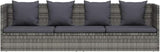 Garden Bed Grey PE Rattan 78.7x23.6 in Adjustable Armrests with Thick Removable Cushions for Patio Poolside Lounging - Photo 6