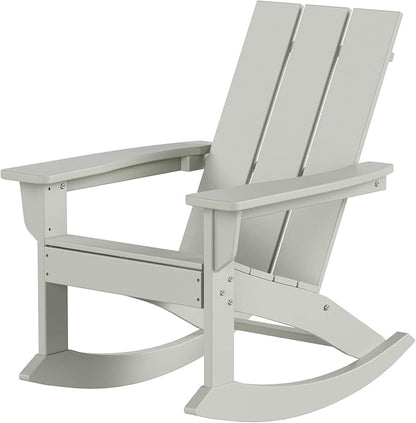 WO WESTIN OUTDOOR HDPE Shoreside Modern Rocking Poly Adirondack Chair,Sand