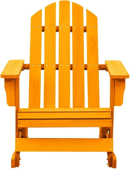 Orange Adirondack Rocking Chair 36×27.6×36.2 in Fir Wood Outdoor Garden Porch UV Resistant 242.5 lbs