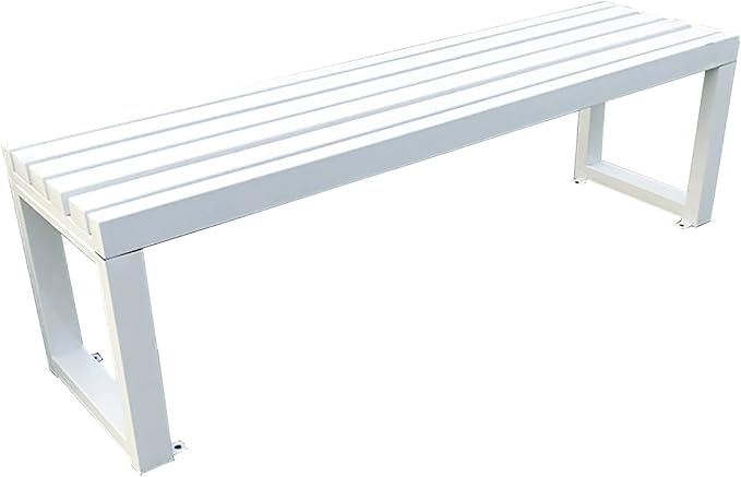 Cast Iron Metal Garden Bench Park Bench Outdoor Bench, Thick Board, Waterproof, Anti-Rust and Sun-Proof for Porch Chair Park Yard Patio Deck Lawn, Bearing 500KG (Color : White, Size : 150cm/59