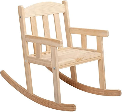 Mini Wooden Rocking Chair for Kids Ages 3-6, Solid Hardwood Rocking Seat with Smooth Rocking Motion, Lightweight & Durable Toddler Rocker