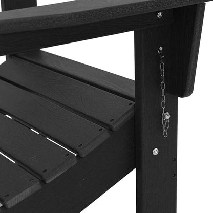 Folding Adirondack Chair Black 31.69 x 29.33 x 36.22 in HDPE Modern Patio Furniture with Stainless Steel Frame for Outdoor Relaxation and Easy Storage