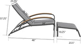 Ulax furniture Outdoor Chaise Lounges, Patio Aluminum Convertible Lounger Chair with Phifertex Fabric - Photo 2