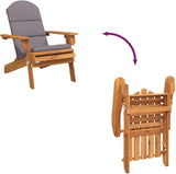 Dark Grey Solid Acacia Wood Garden Chair with Natural Wood Design and Polyester Cushion - Photo 7