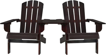 Adirondack Chairs with Tea Table Adirondack Chair Brown Garden Chair Wood Recliner Chair Adirondack Garden Chair Deck Chair Balcony Chair Garden Lounger Solid Wood Fir