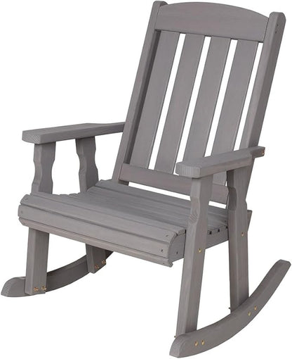 Amish Casual Heavy Duty 600 Lb Mission Pressure Treated Rocking Chair (Semi-Solid Grey Stain)