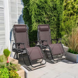 Homall Zero Gravity Patio Folding Lawn Chairs Outdoor Gravity Camp Reclining Lounge Chair with Pillows for Poolside - Photo 5