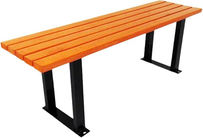 Outdoor Park Garden Bench, Solid Wood Slats and Metal Frame, Weatherproof, Suitable for Patios, Schools, Commercial Spaces(145x33x43cm/57x13x17in)