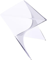LeisureMod 15.75" Clear Stackable Plastic Side Table - Weather-Resistant Triangular Accent Table for Living Room, Patio - Photo 9