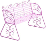 Elegant Metal Garden Bench, Sturdy Wrought Iron Bench with Decorative Design, Weather-Proof - Photo 1