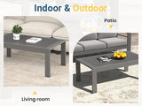 Wisteria Lane Outdoor Furniture Patio Coffee Table, Rectangle Outdoor Coffee Table - Photo 5