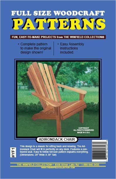 The Adirondack Chair Woodworking Project Plan Paper Pattern