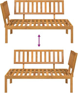 Pallet Sofa Natural Wood Solid Acacia Wood Medium Modular Deck Couch Poolside Seating for Patio Balcony - Photo 7