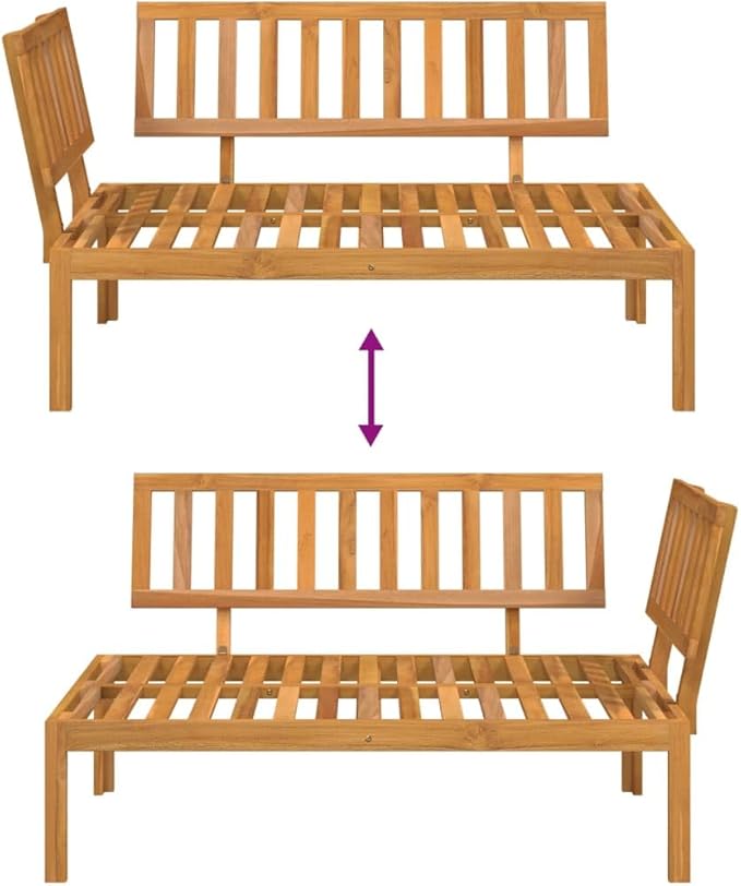 Pallet Sofa Natural Wood Solid Acacia Wood Medium Modular Outdoor Furniture Outdoor Couch Poolside Lounge Furniture Backyard Seating Ensemble for Deck Balcony Patio Garden