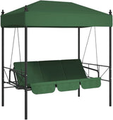 Outdoor Convertible Garden Swing Bench with Canopy, 3-Seater Patio Porch Swing Bed, Heavy Duty Powder-Coated Steel Frame - Photo 2