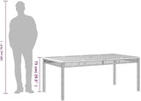 Large Rectangular Garden Table, Outdoor PE Rattan Dining Table for 6, Weather-Resistant Patio Furniture for Backyard - Photo 9