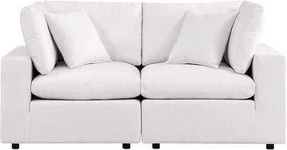 Modway Commix Outdoor Patio Overstuffed Loveseat in White