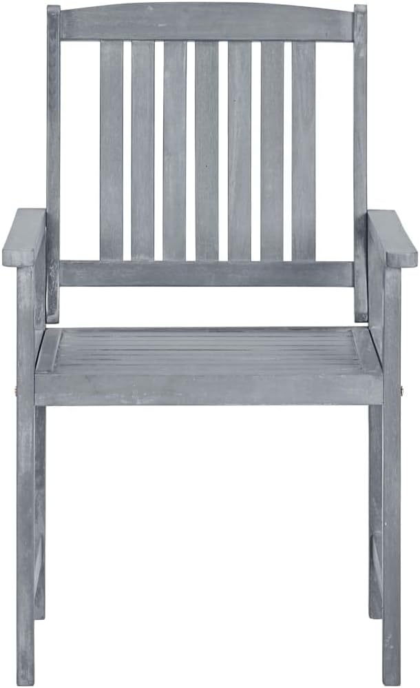 Outdoor Rocking Chairs,Camping Chairs Rocking,Outside Furniture,Balcony Furniture Set,Patio Chairs 6 pcs Solid Acacia Wood Gray