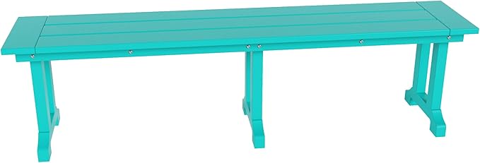 WO WESTIN OUTDOOR HDPE Laguna Trestle 65" Bench,Turquoise