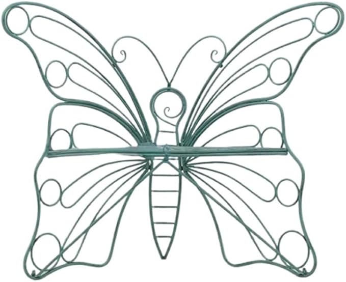 Outdoor Butterfly Wrought Iron Chair, Outdoor Benches Weatherproof, Decorative Metal Garden Bench for Patio, Balcony, Porch or Yard(Green)