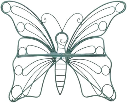 Outdoor Butterfly Wrought Iron Chair, Outdoor Benches Weatherproof, Decorative Metal Garden Bench for Patio, Balcony, Porch or Yard(Green)