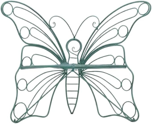 Outdoor Butterfly Wrought Iron Chair, Outdoor Benches Weatherproof, Decorative Metal Garden Bench for Patio, Balcony, Porch or Yard(Green)