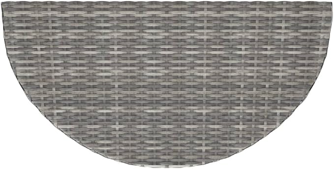 Modern Grey Poly Rattan Garden Table with Powder-Coated Steel Frame for Outdoor and Indoor Use, 4-Person Dining Set - Photo 7