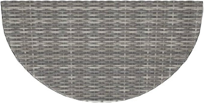 Modern Grey Poly Rattan Garden Table with Powder-Coated Steel Frame for Outdoor and Indoor Use, 4-Person Dining Set, Durable and Weather-Resistant, Easy to Clean, Sleek