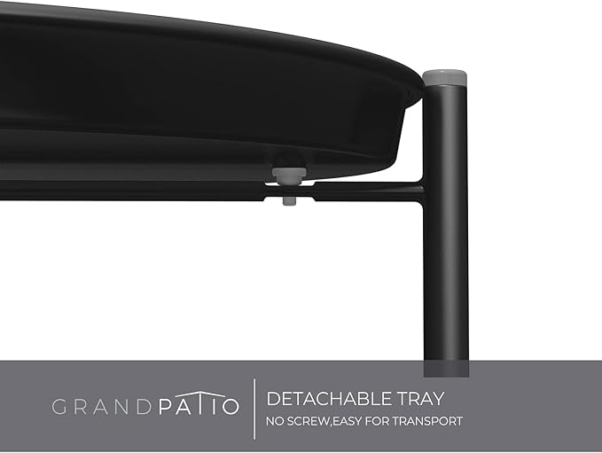 Grand patio Outdoor Side Table, 2-Tier Metal Round End Table, Black