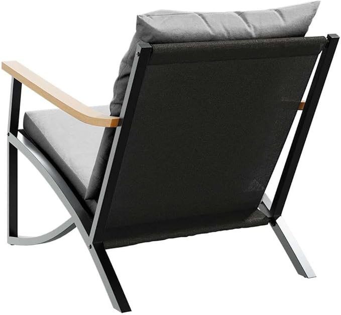 21.9" x 21.9" x 16.3" Outdoor Furniture Set 4-Piece Balcony Chairs with Removable Cushions, Powder-Coated Steel Frame - Photo 6