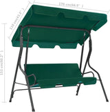 3-Seater Garden Swing Bench with Canopy, Heavy-Duty Outdoor Porch Swing Chair, Powder-Coated Steel Frame - Photo 6