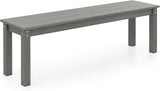 Giantex 55" HDPE Outdoor Bench, 2-3 People Weatherproof Backless Patio Garden Bench with 750 Lbs Capacity - Photo 1