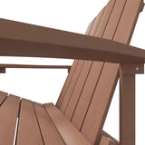 Brown HDPE and Stainless Steel Medium Adirondack Garden Chair for Patio Balcony Outdoor Seating with Heavy-Duty - Photo 7
