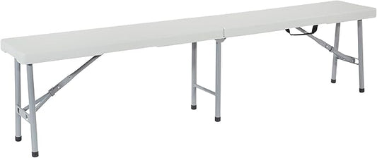 Office Star Resin Furniture for Indoor or Outdoor Use, Single, Fold in Half 6 Foot Bench