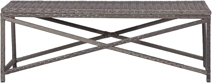 Industrial Style,Patio Bench,Outdoor Bench,Garden Bench,Park Bench,Front Porch Chair, Suitable for Parks,Patio,Garden,Front Porch,Lawn,Balcony,Backyard,Poolside,Terrace,47.2" Poly Rattan Gray