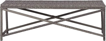 Industrial Style,Patio Bench,Outdoor Bench,Garden Bench,Park Bench,Front Porch Chair, Suitable for Parks,Patio,Garden,Front Porch,Lawn,Balcony,Backyard,Poolside,Terrace,47.2" Poly Rattan Gray