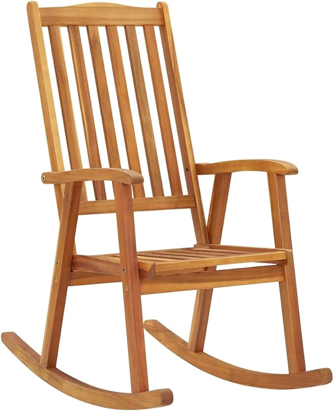 vidaXL Rocking Chair - Indoor/Outdoor Furniture with Cushions, Durable Solid Acacia Wood Construction - Photo 6