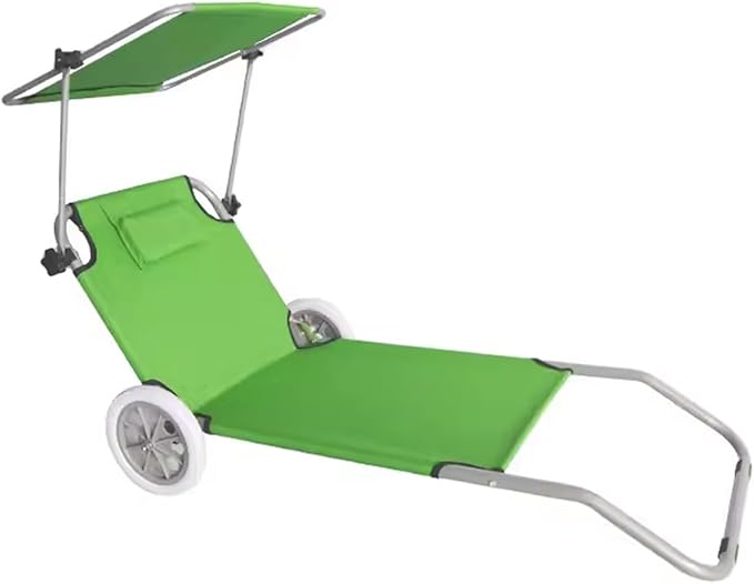 Beach Chair with Canopy Shade, Foldable, Easy to Move, Good Load Bearing, Fabric, Sun Chairs Loungers, for Patio, Beach - Photo 8