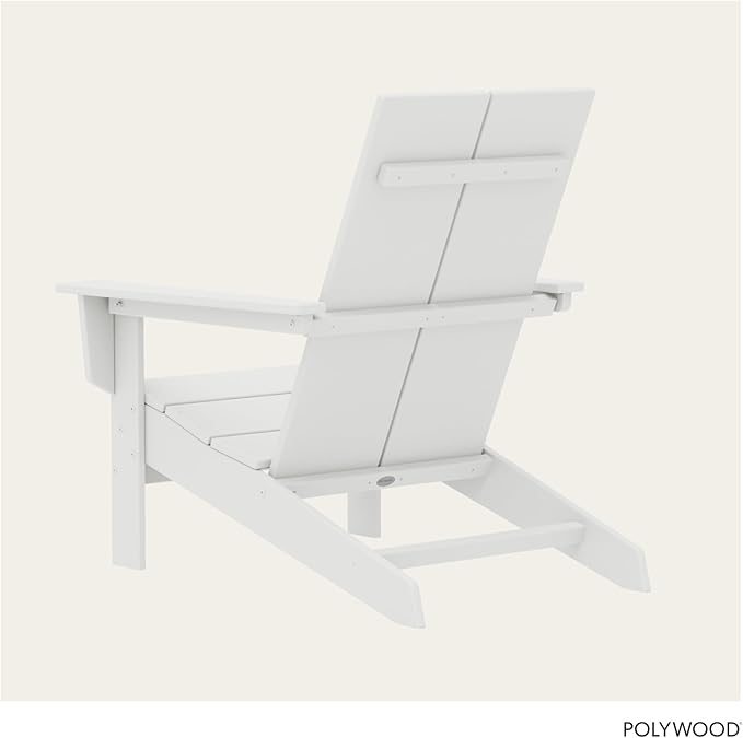 POLYWOOD Contemporary Modern Oversized Adirondack Chair in White