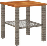 Square Garden Table Grey Brown 4-Piece Set Indoor Outdoor Furniture with Weather Resistant Powder Coated Steel Frame - Photo 7