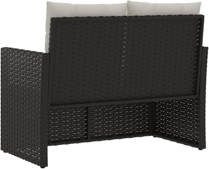 Patio Bench with Cushions Gray 41.3" Poly Rattan Outdoor Benches Garden Benches Outdoor Bench for Park Garden Patio and - Photo 7