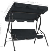 3-Person Garden Swing Bench, Outdoor Patio Porch Swing Chair with Adjustable Canopy, Durable Powder-Coated Steel Frame - Photo 6