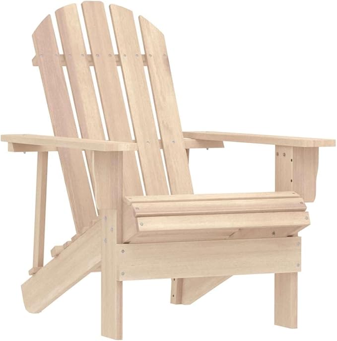 Classic Adirondack Chair Solid Fir Wood Ergonomic Outdoor Patio Furniture 34.1x27.4x35.2 in Brown UV Treated for Garden - Photo 8