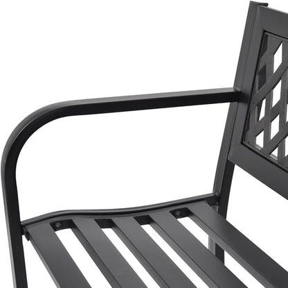 Garden Bench Porch Benches Outdoor Patio Bench 46.5" Steel Black