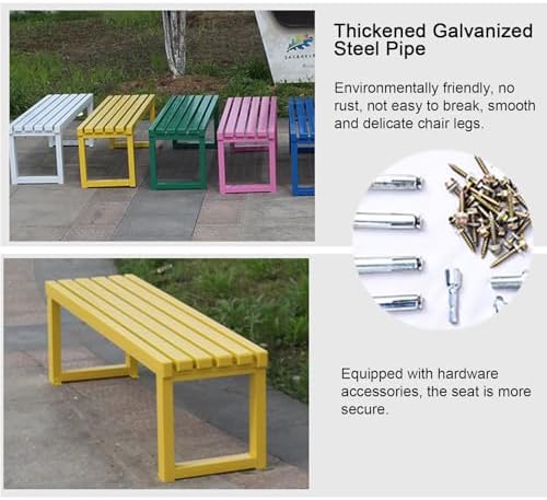 Patio Bench, Metal Steel Outdoor Bench, Weatherproof Metal Bench, for Garden, Patio, Porch, Entryway, 660 Lb Capacity(Green,120cm/47in)
